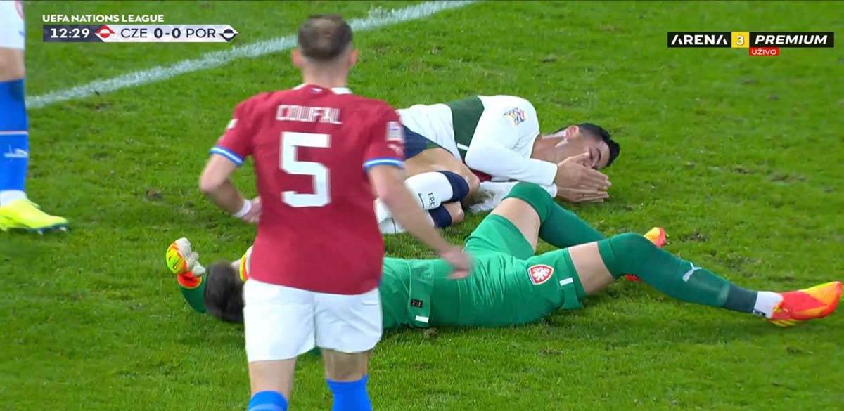  Češka - Portugal 0:4, Kristijano Ronaldo nokautiran i krvav 