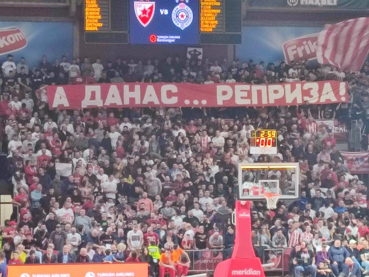  Koreografija Delija na derbiju Evrolige Crvena zvezda Partizan 