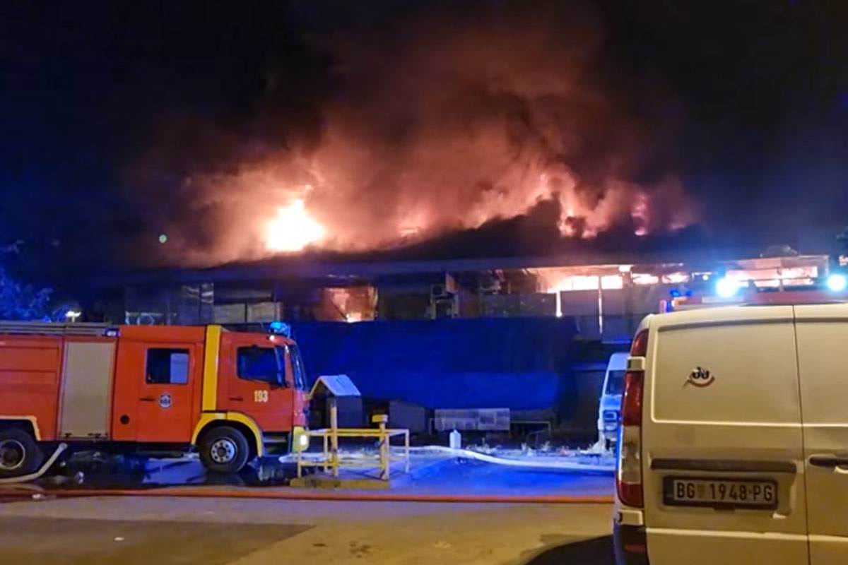  Požar u kampu za migrante u Krnjači 