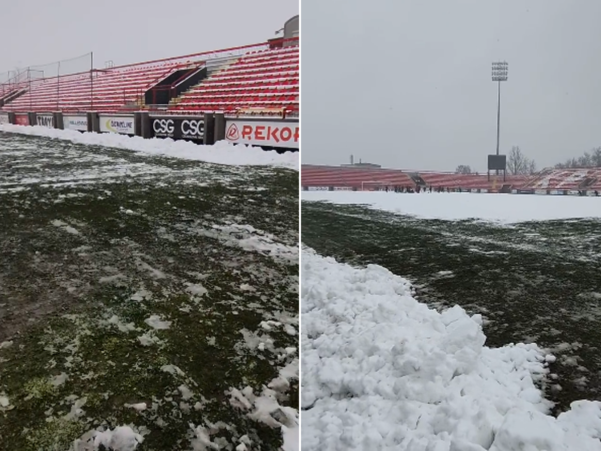  Stadion u Kruševcu okovan snijegom 