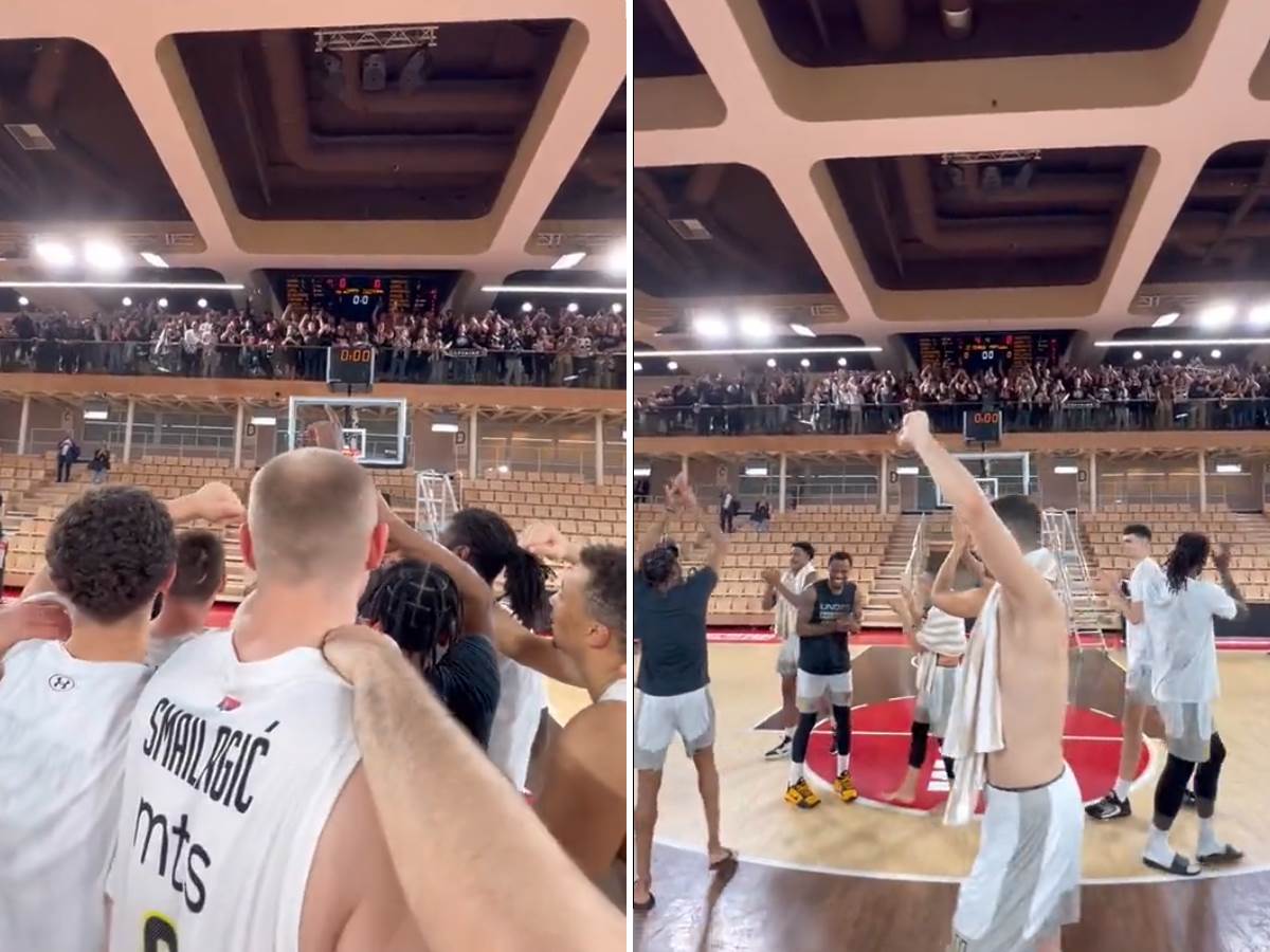  Košarkaši Partizana pjevaju sa navijačim u Monaku 