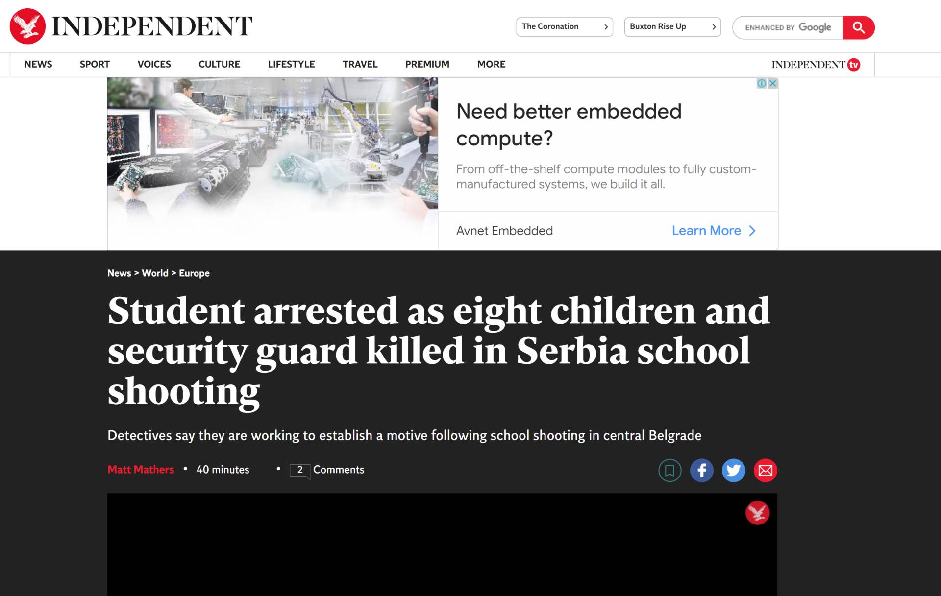 MAsakr u beogradskoj školi u stranim medijima 