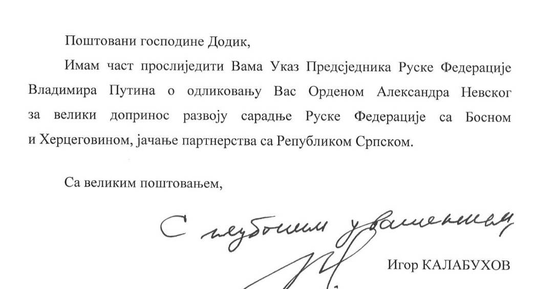  Orden Aleksandra Nevskog Milorad Dodik Vladimir Putin 