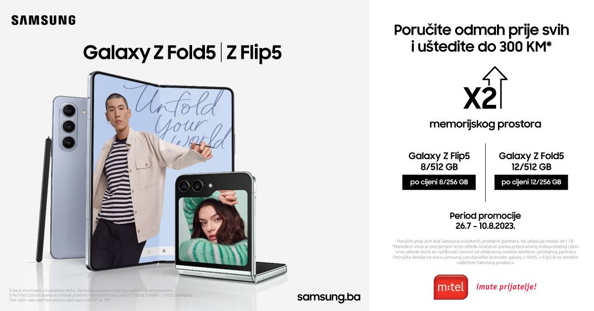  Samsung, Z Flip5, Z Fold5 u mtelu 