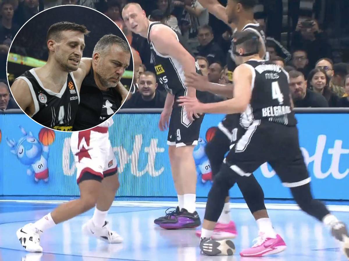  Aleksa Avramovic povreda zgloba na Partizan-Armani 