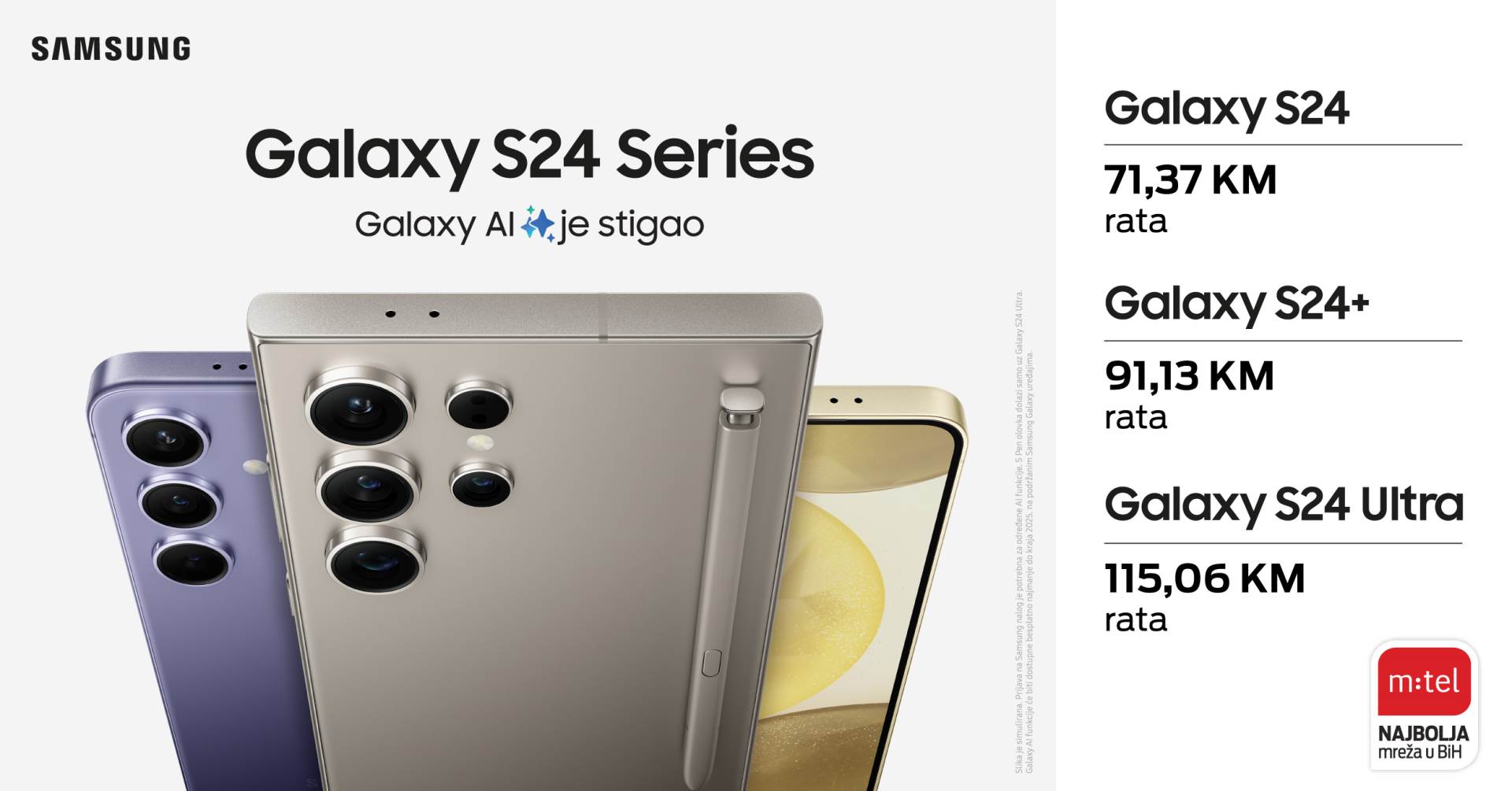  Samsung Galaxy S24 u m:tel ponudi 