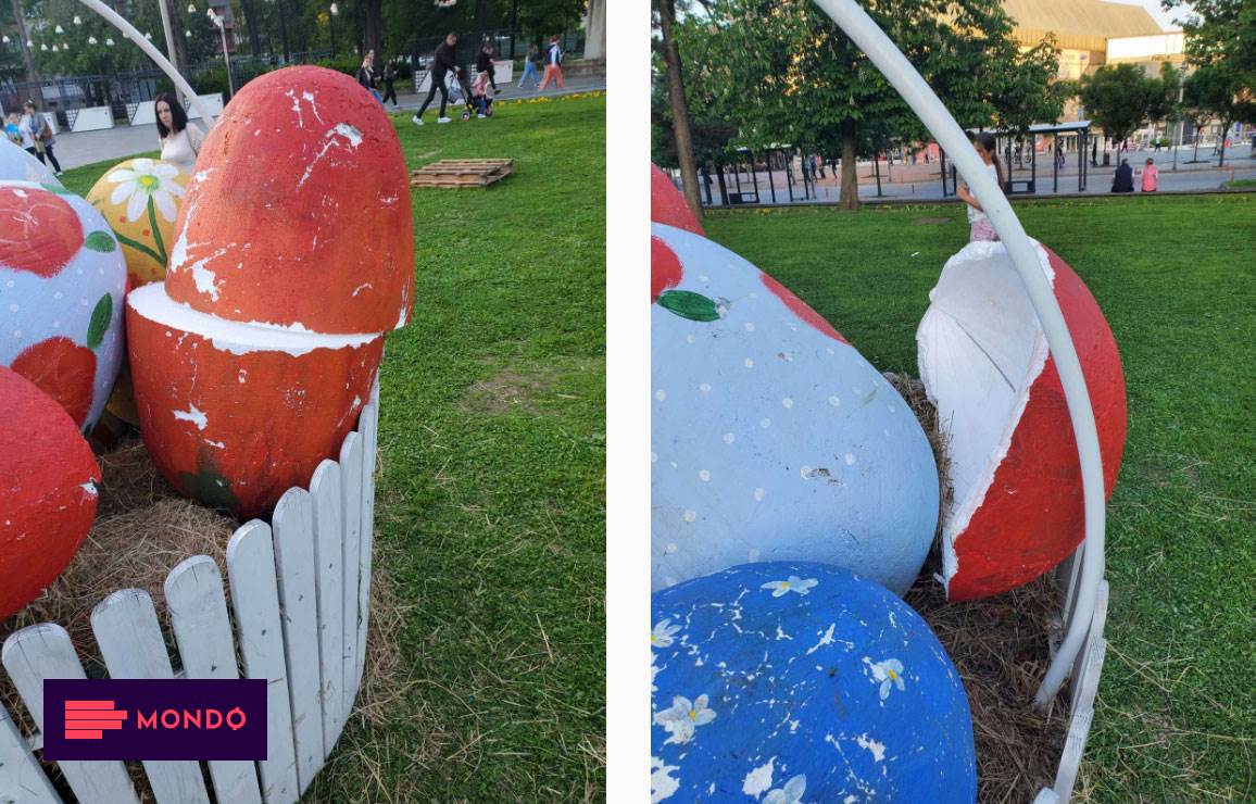 Targeted by vandals: Damaged Easter decorations in the Banja Luka park |  Info