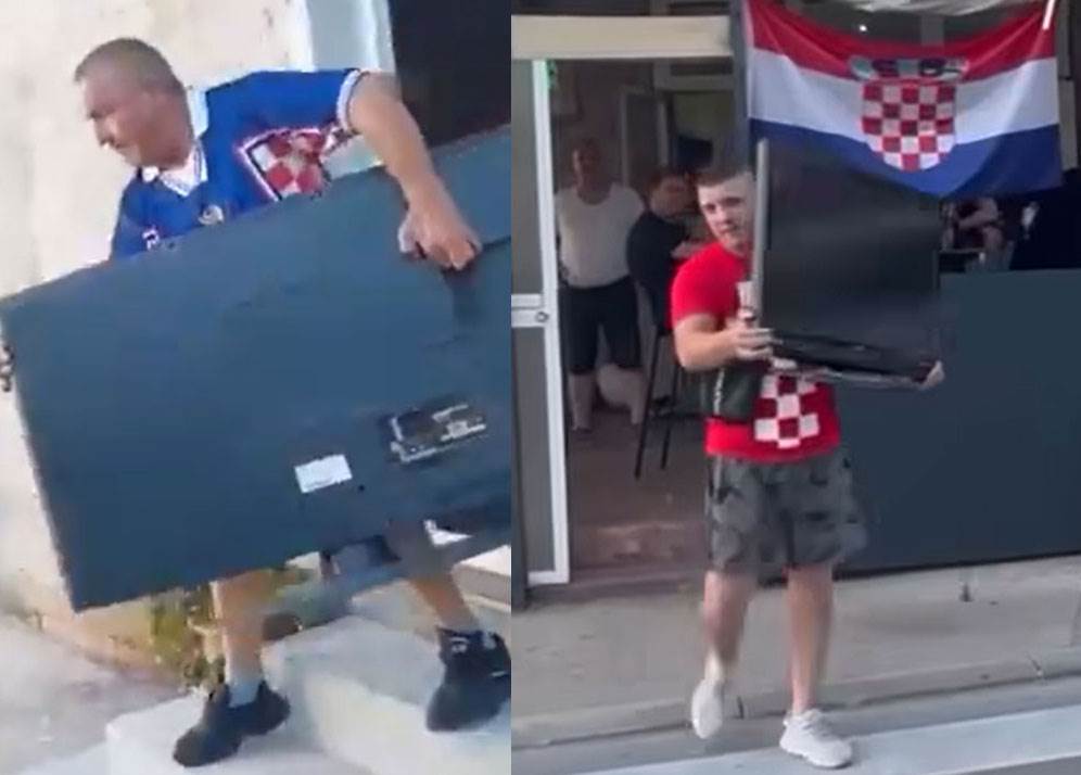 Hrvatski navijači bacali televizore nakon debakla protiv Španije (VIDEO) 