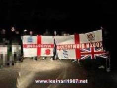 Navijači FK Borac oduzeli zastave Englezima FOTO Navijači FK Borac oduzeli zastave Englezima FOTO