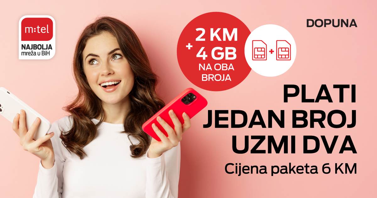  Dva m:tel prepaid broja po cijeni jednog 