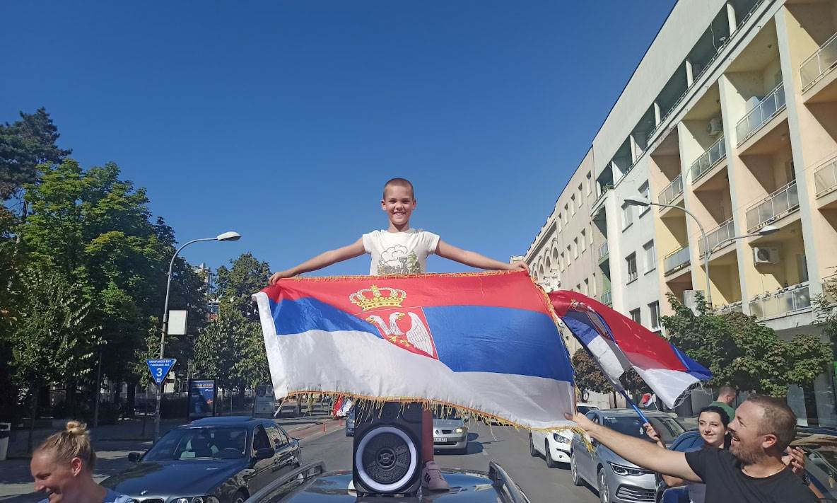  Mali vaterpolista Vasilije Babić na proslavi zlata vaterpolista Srbije 