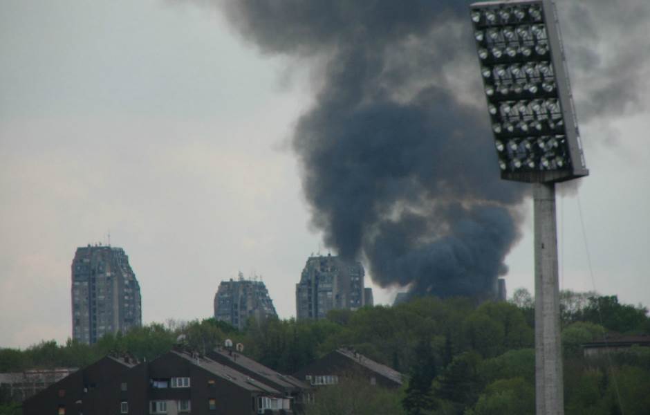  Požar na stadionu FK Rad (FOTO) 