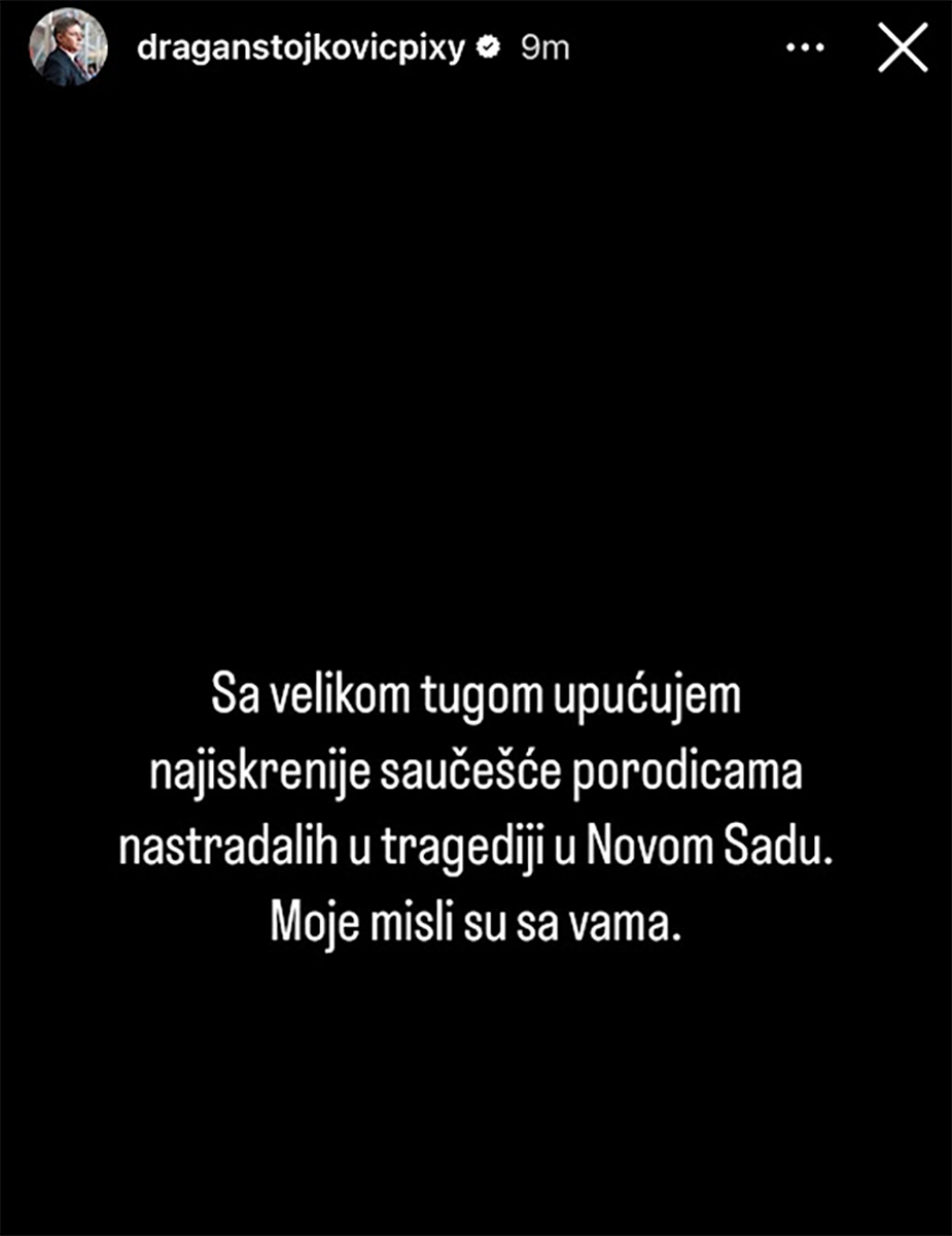 Piksi se oglasio o tragediji u Novom Sadu Piksi se oglasio o tragediji u Novom Sadu
