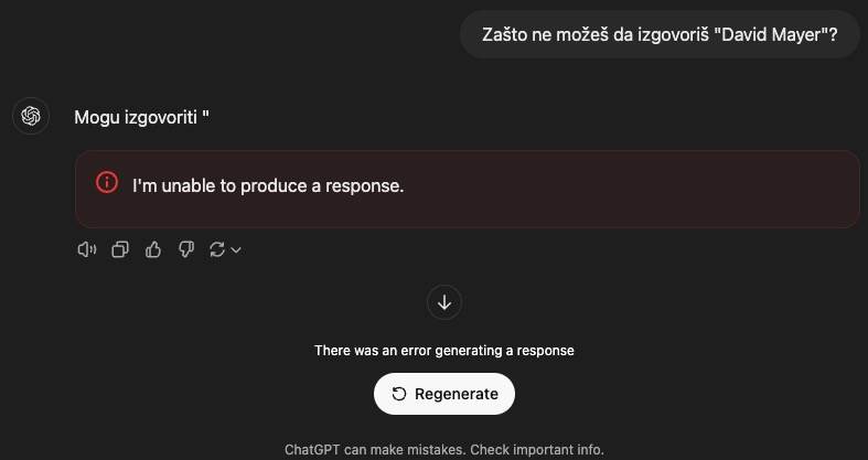  Ko je Dejvid Majer i zašto ChatGPT odbija da mu pomene ime 