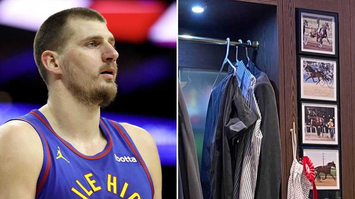  Nikola Jokić u svlačionici drži fotografije svojih konja 