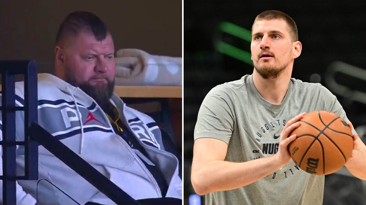 Strahinja Jokić sa tribina gledao meč Denvera i Lejkersa Strahinja Jokić sa tribina gledao meč Denvera i Lejkersa