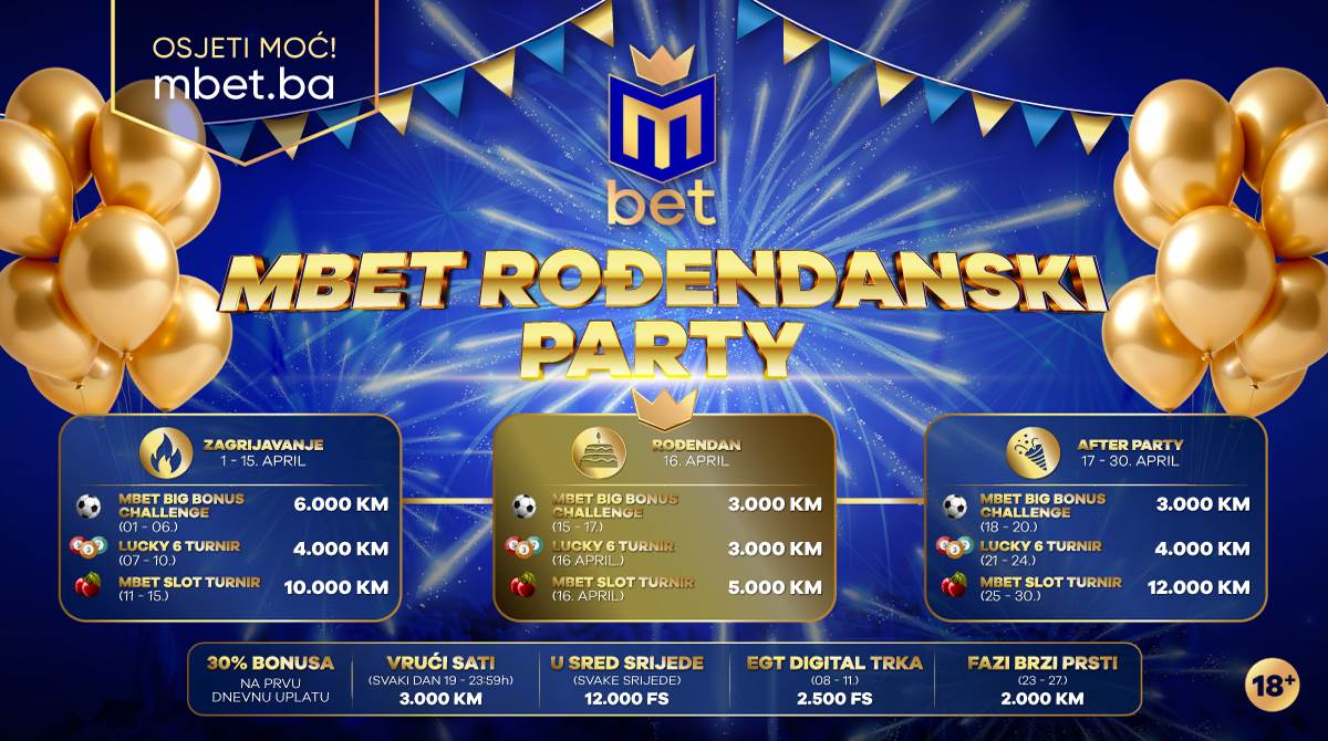  Mbet rođendanska žurka traje cijeli mjesec  