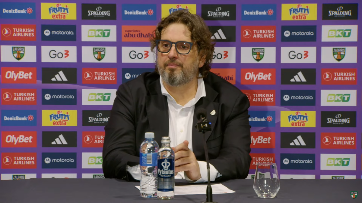  andrea trinkijeri poslije pobjede zalgirisa nad partizanom 