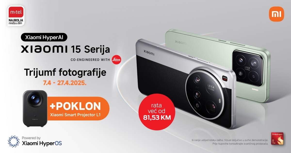  Potražite u m:tel ponudi - Xiaomi 15 i Xiaomi 15 Ultra sa vrijednim poklonom! 
