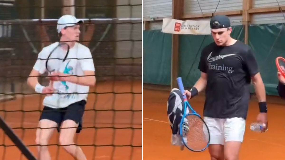 Janik Siner prvi trening nakon suspenzije Janik Siner prvi trening nakon suspenzije