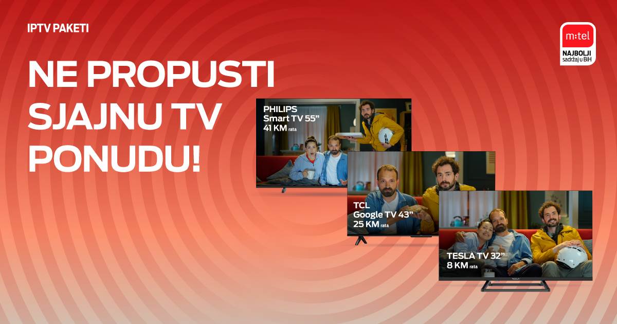  televizori na rate u m:tel 