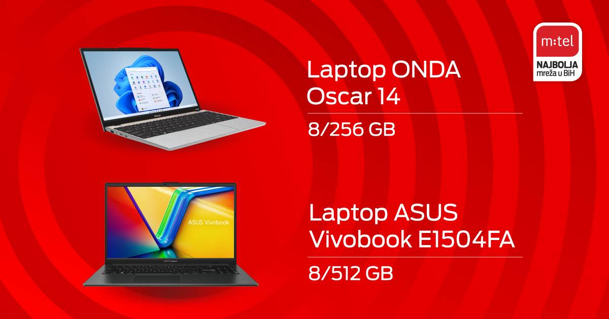  laptopovi u m:telu asus onda 