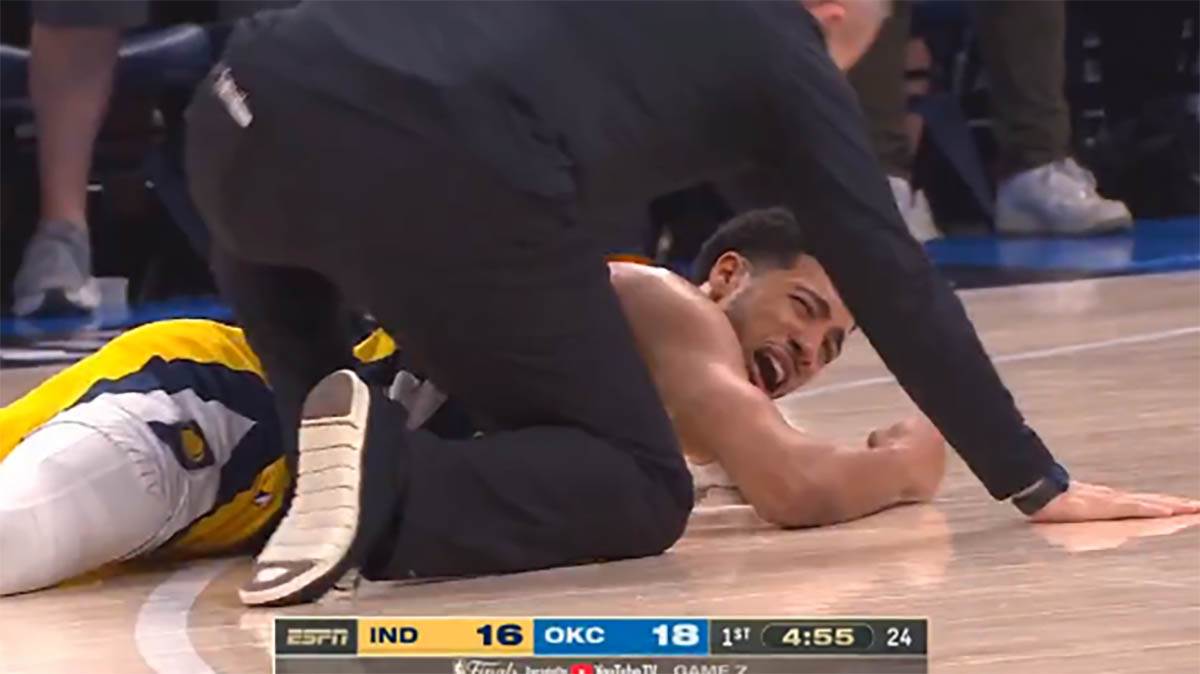  NBA liga finale Oklahoma Indijana povrijedio se Tajris Halibarton 