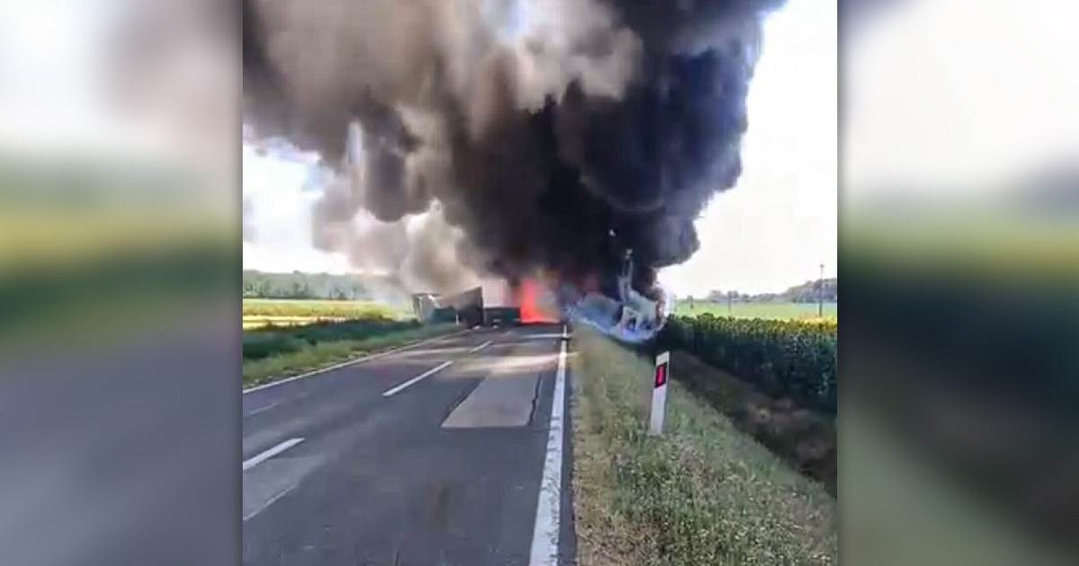  Jedna osoba poginula u sudaru i požaru dva kamiona 