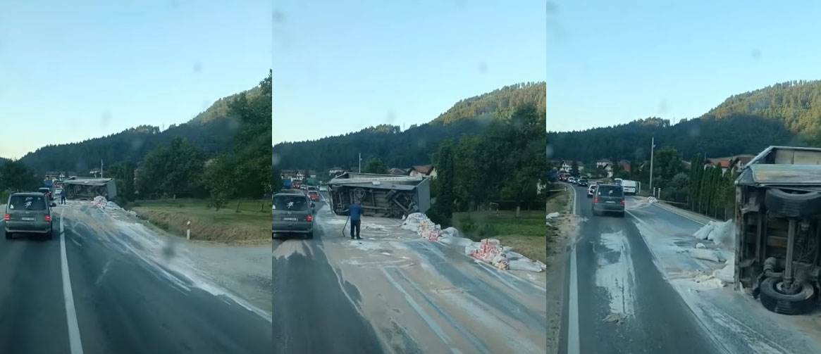  prevrnuo se kamion s brašnom između doboja i maglaja 