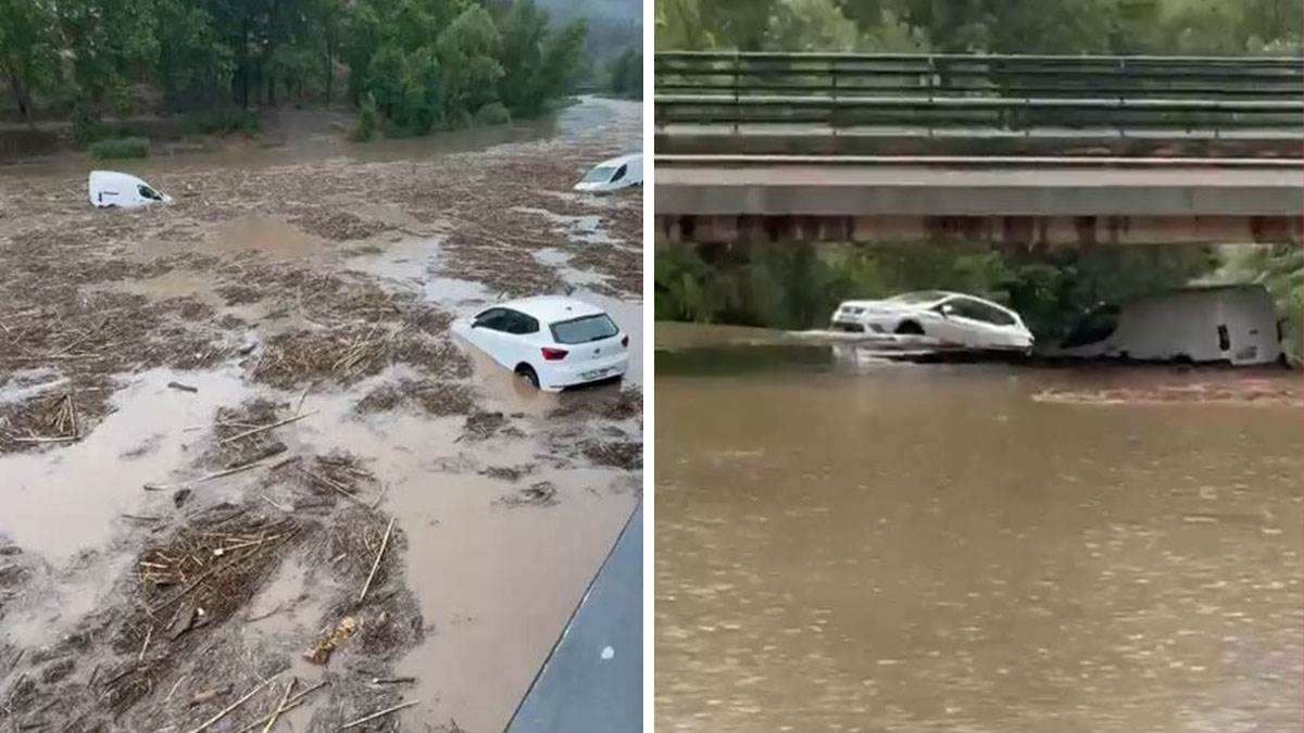 Nevrijeme širom katalonije u Španiji Nevrijeme širom katalonije u Španiji