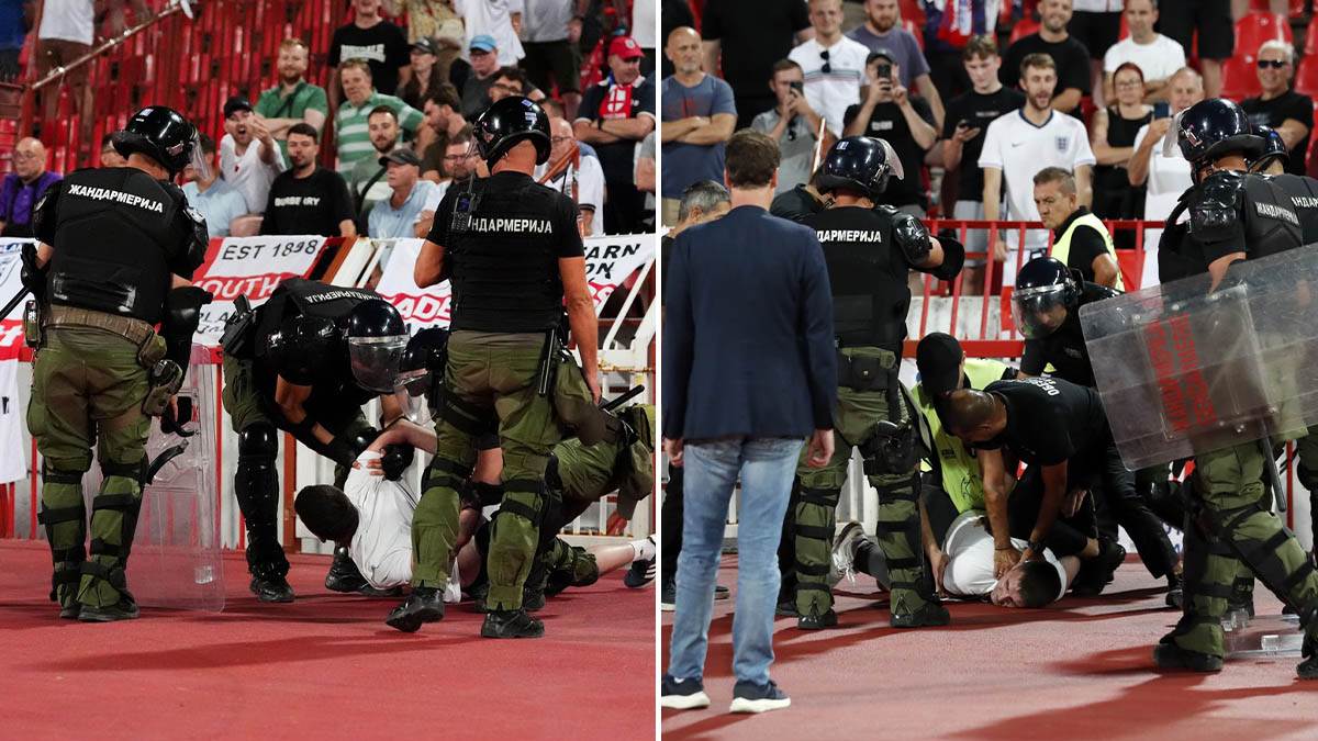  Navijač Srbije oteo zastavu Englezima  