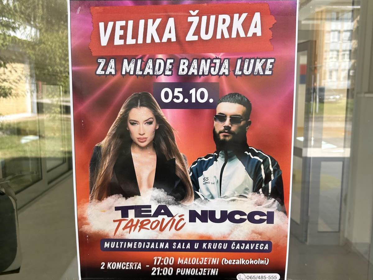  Plakati za koncert polijepljeni pa skinuti sa škola u Banjaluci 