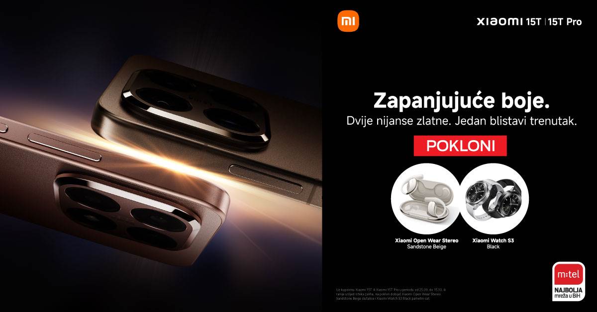  Vrhunski telefoni sa savršenim poklonima - Xiaomi 15T i 15T Pro iz m:tel ponude 