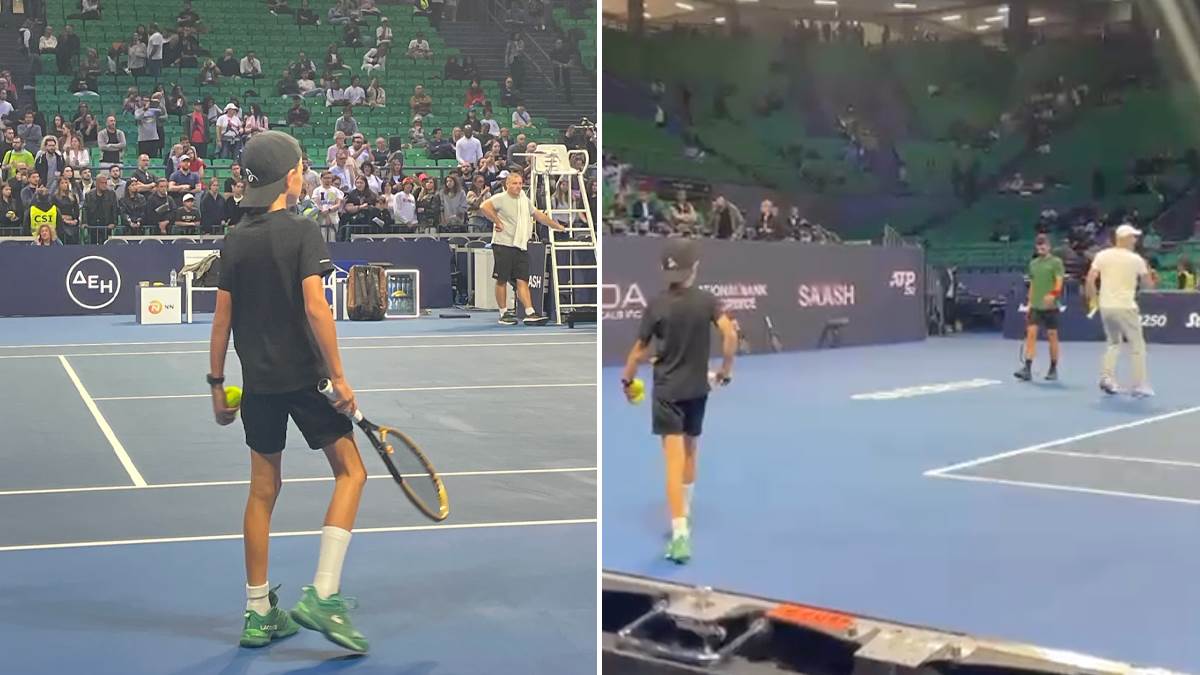  Stefan Đoković sa Novakom na terenu 