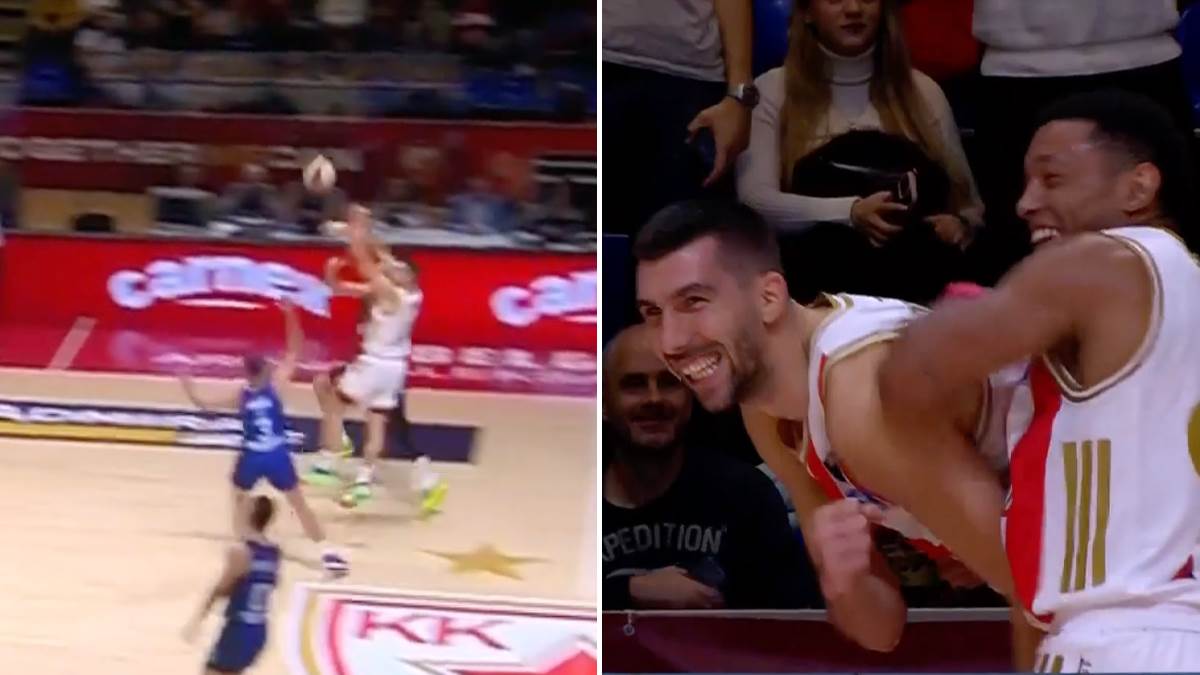  Crvena zvezda Budućnost trojka Dobrića sa pola terena  