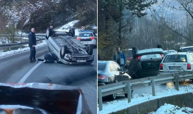  Teška saobraćajka kod Jablanice: Automobil završio na krovu 