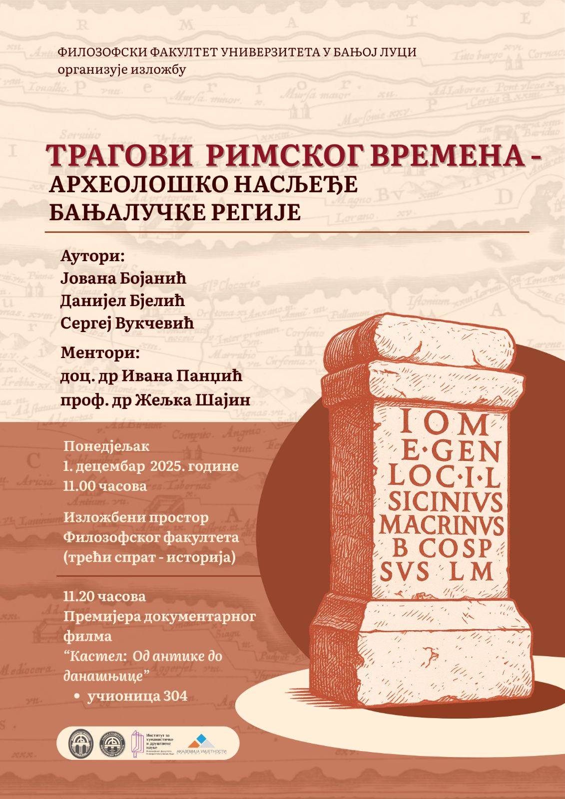  Izložba „Tragovi rimskog vremena“ na Filozofskom fakultetu 