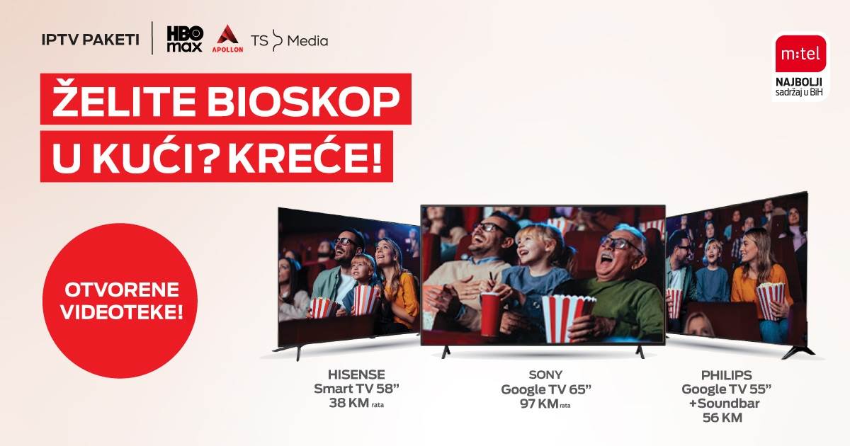  Pretvorite dnevnu sobu u praznični bioskop uz m:tel 