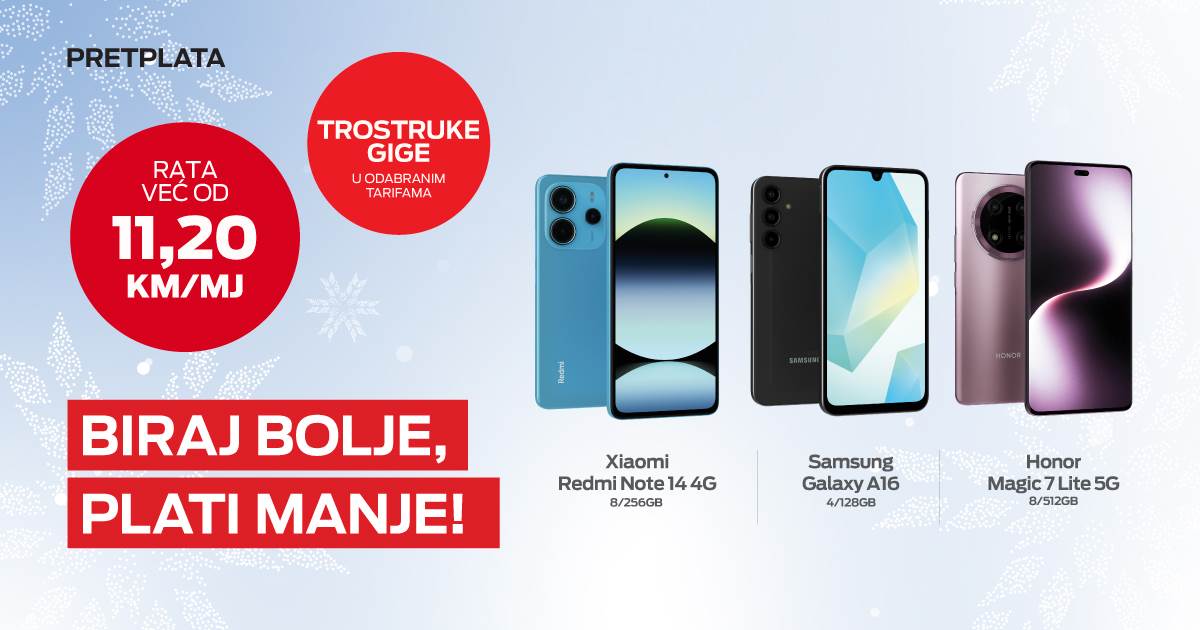  Birajte bolje, platite manje – izaberite Honor, Xiaomi ili Samsung iz nove m:tel ponude 