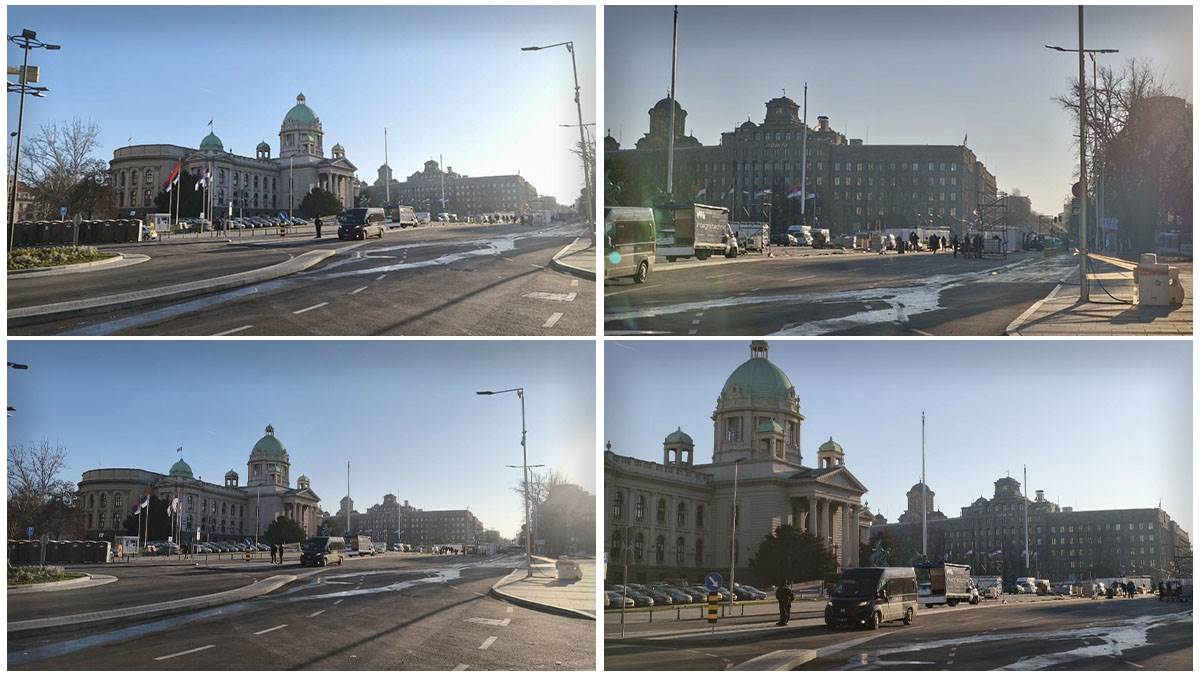  Uklonjeni šatori ispred Narodne skupštine Srbije 