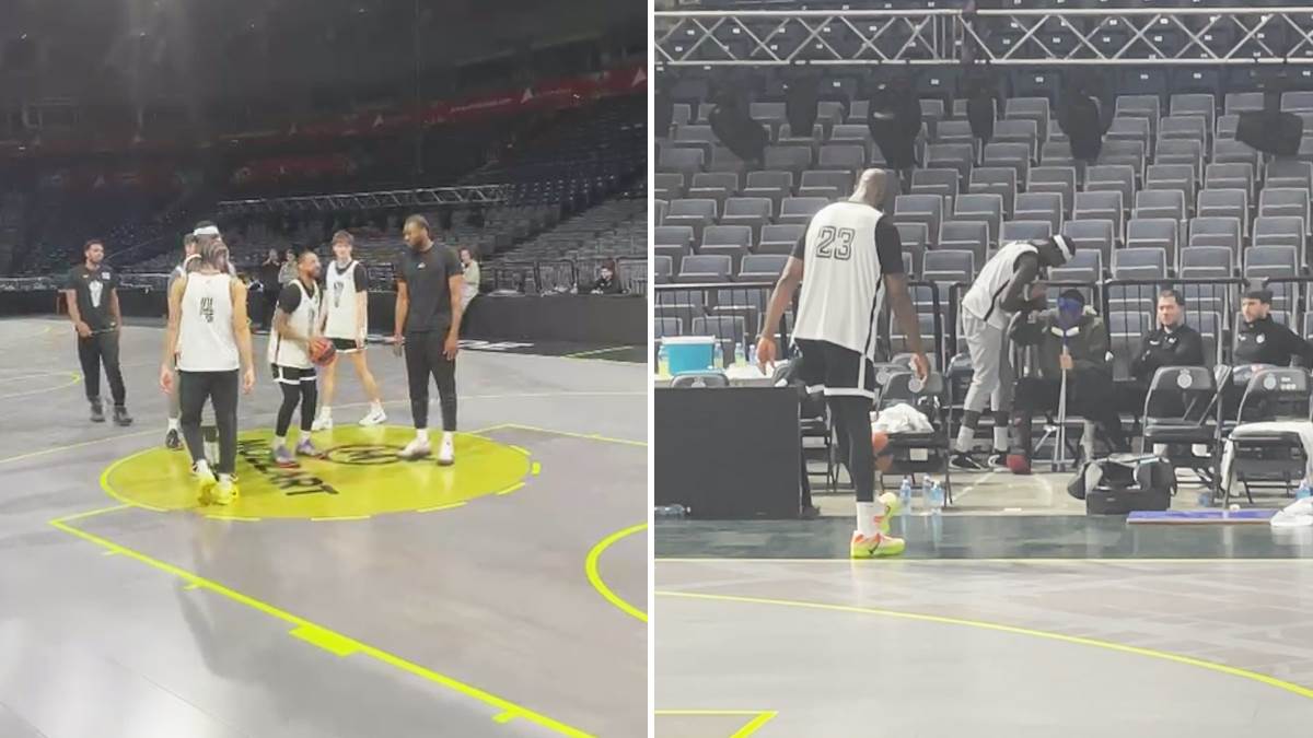  Karlik Džouns na treningu Partizana Vanja Marinković na štakama 