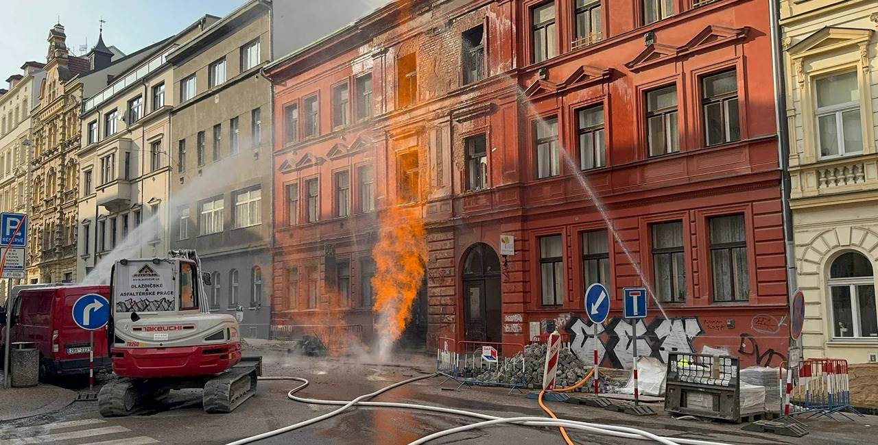  požar u centru praga 