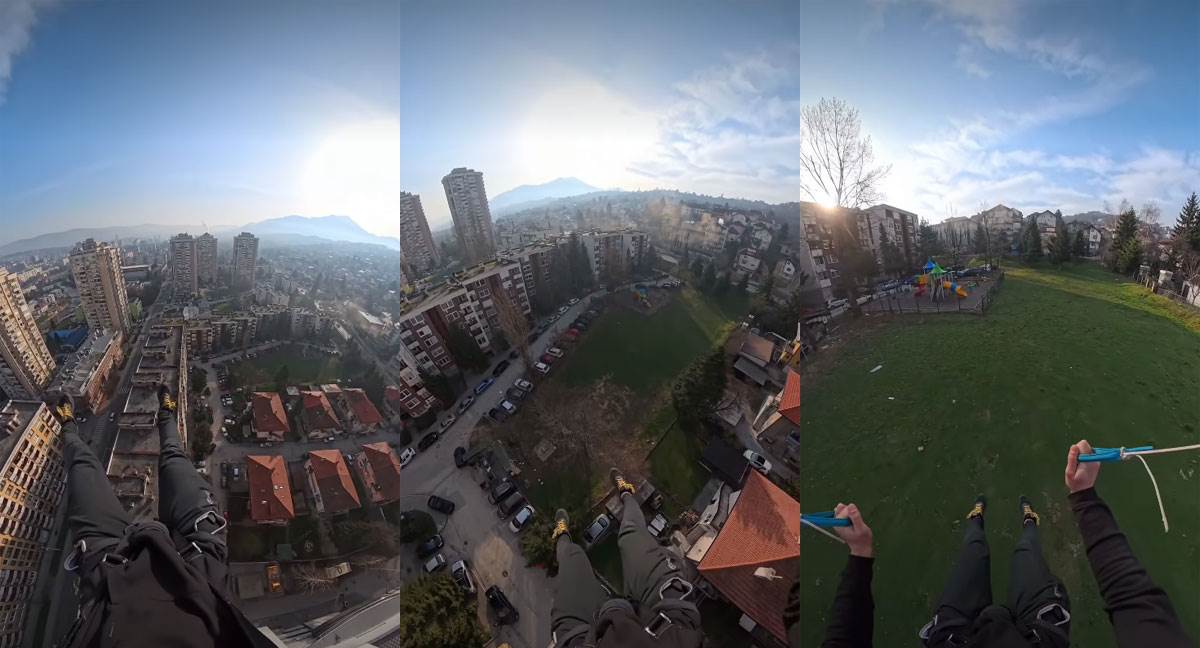  Base jumper skočio sa bismala u sarajevu 