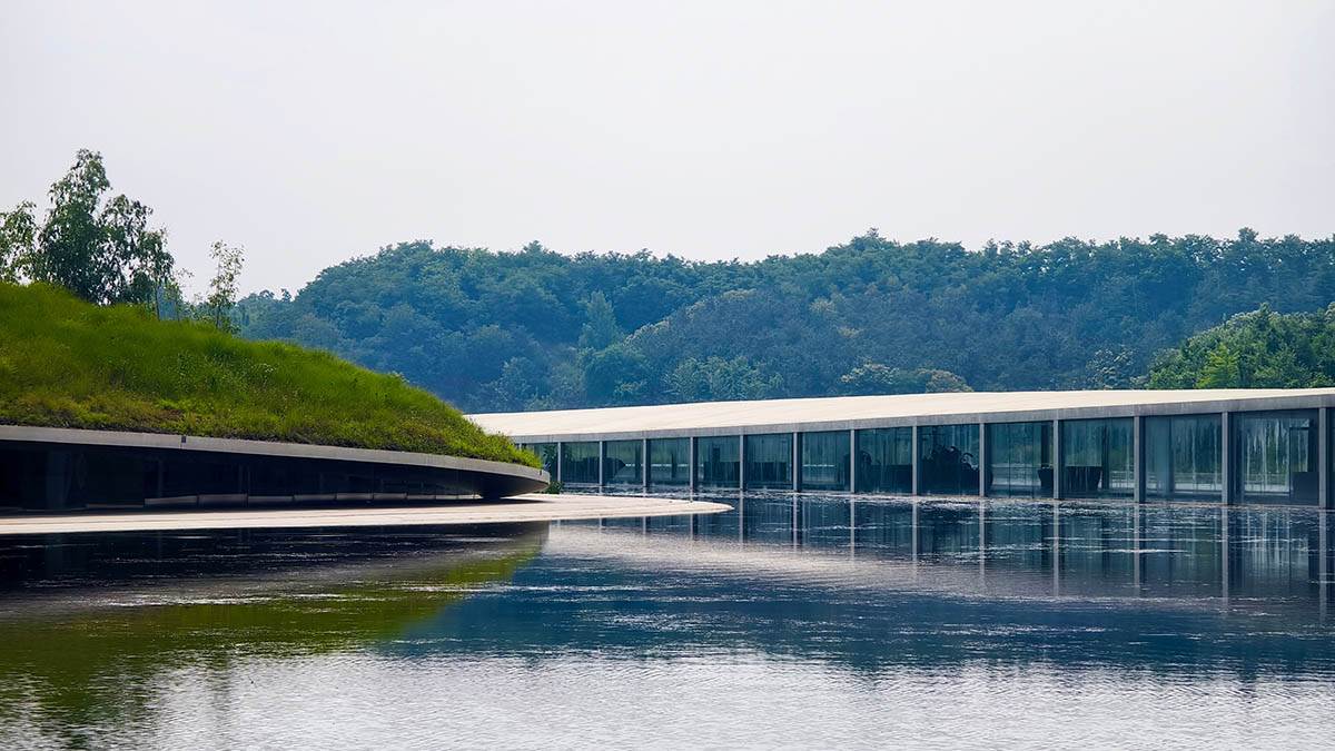  Muzej umjetnosti u kini koji izranja iz jezera 
