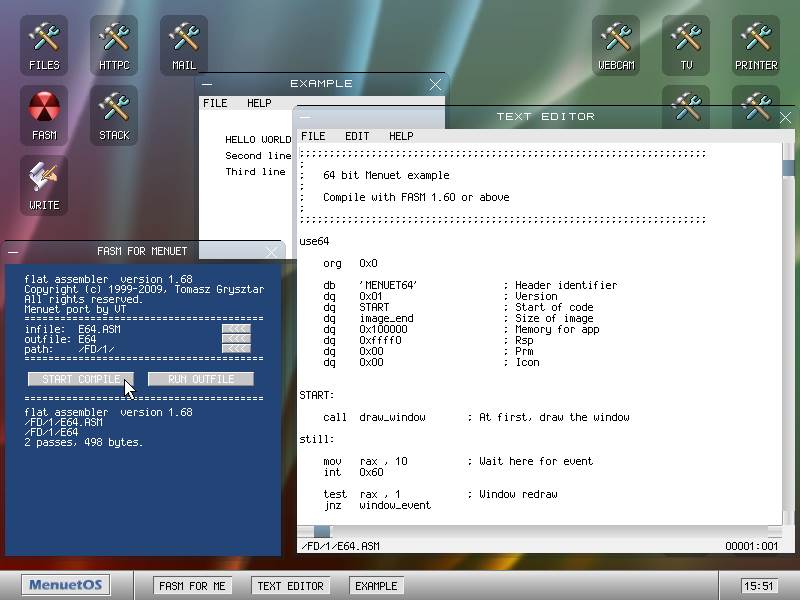  MenuetOS operativni sistem koji stane na disketu 