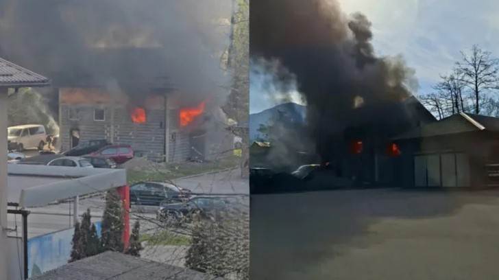  Požar zahvatio autoservis, ugrožena i kuća 