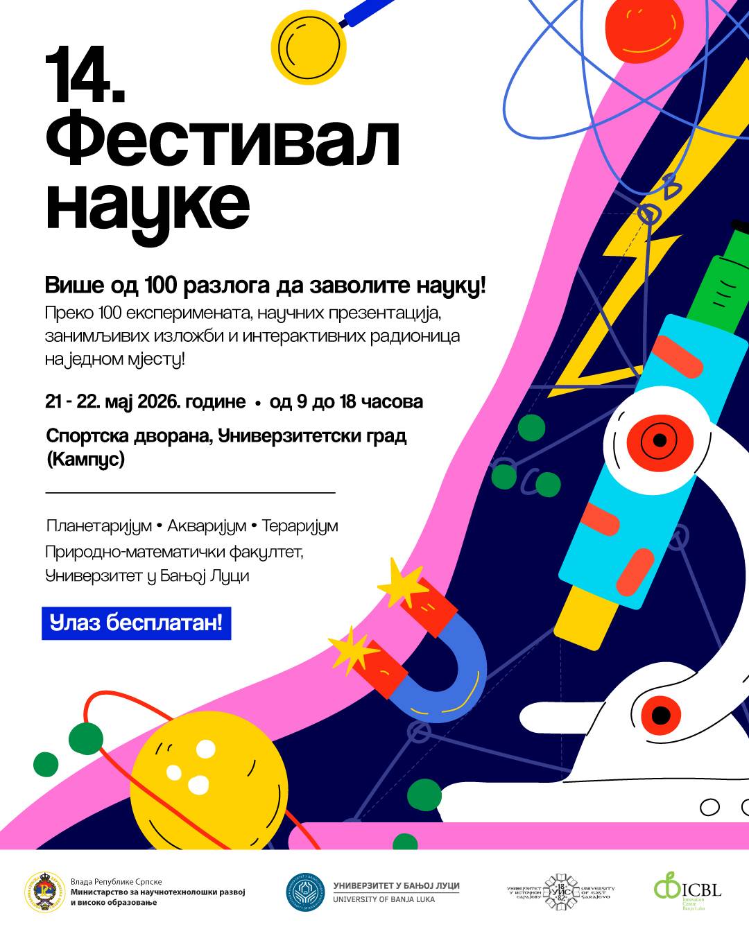  Festival nauke u Banjaluci 21. i 22. maja: Eksperimenti, radionice i planetarijum 
