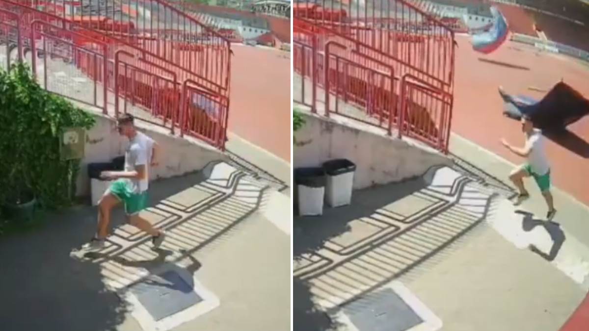  nevrijeme na stadionu vojvodine atleticar vukasin djuric bjezao 