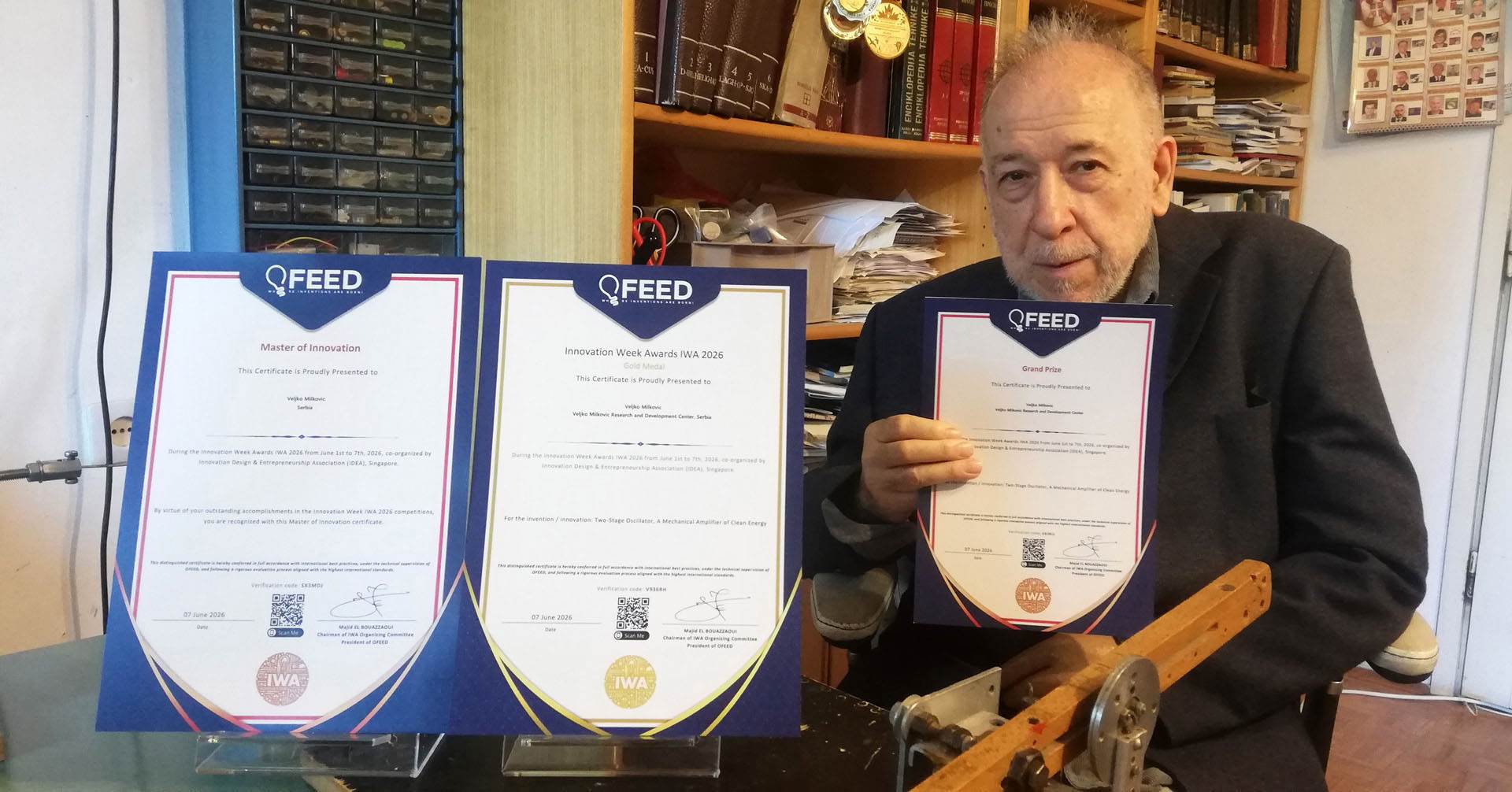  Veljko Milković osvojio glavnu nagradu na međunarodnom takmičenju inovacija IWA 2026 