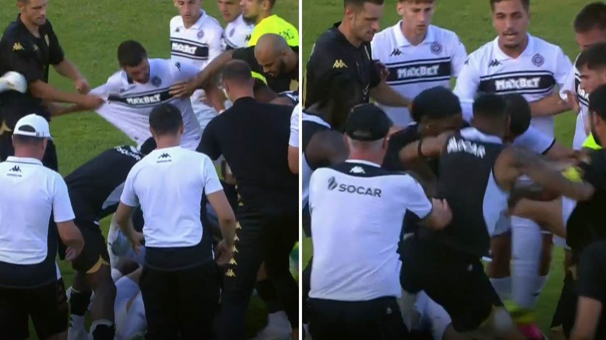  Opšta tuča na utakmici Partizan - Nefči 